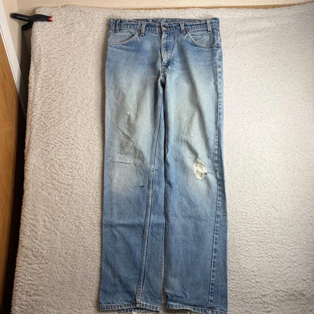 Vintage Levis 505 Orange Tab Jeans Mens 36x34 (34x33) Made in USA Denim 1989